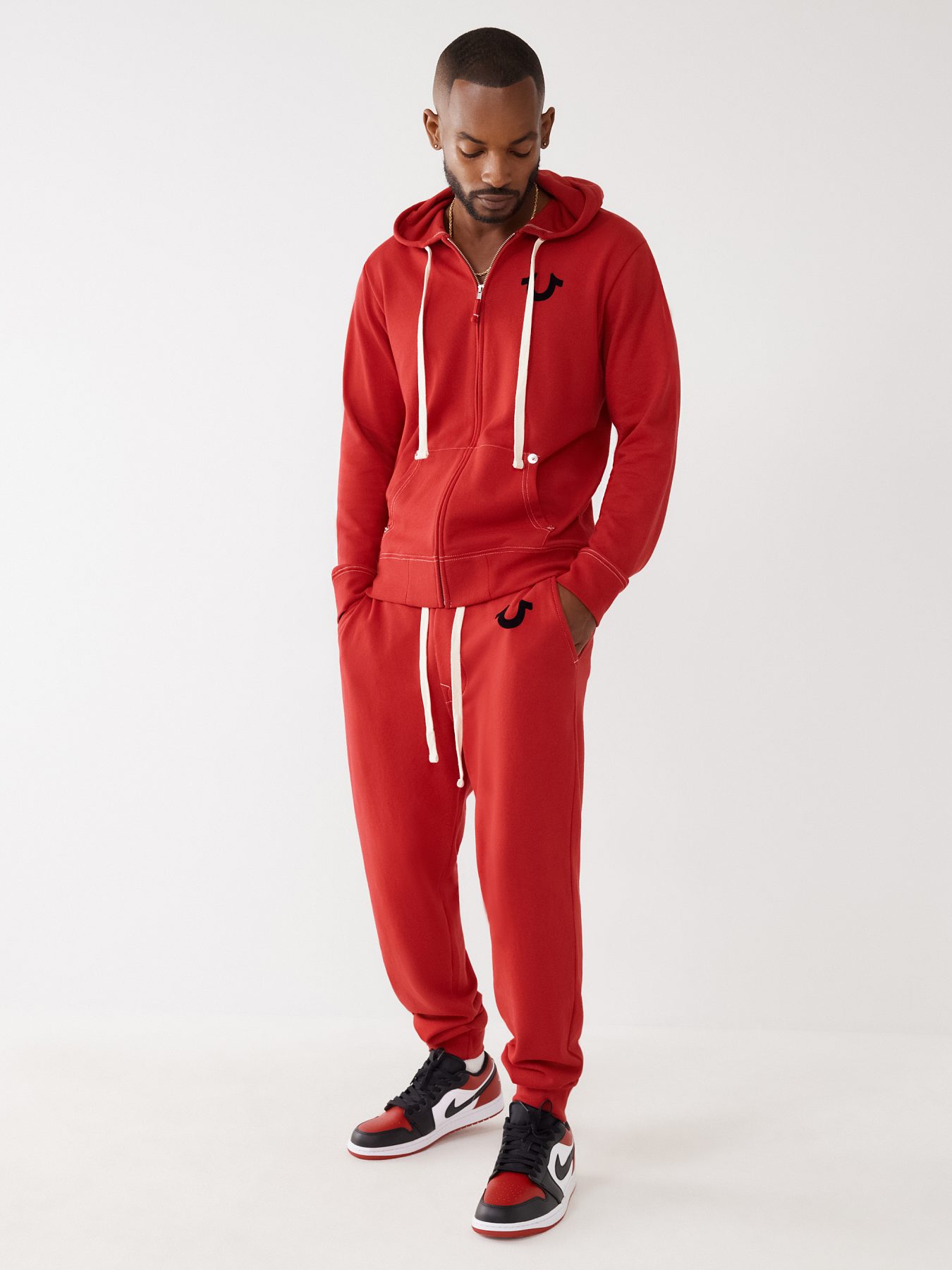 True religion red store joggers