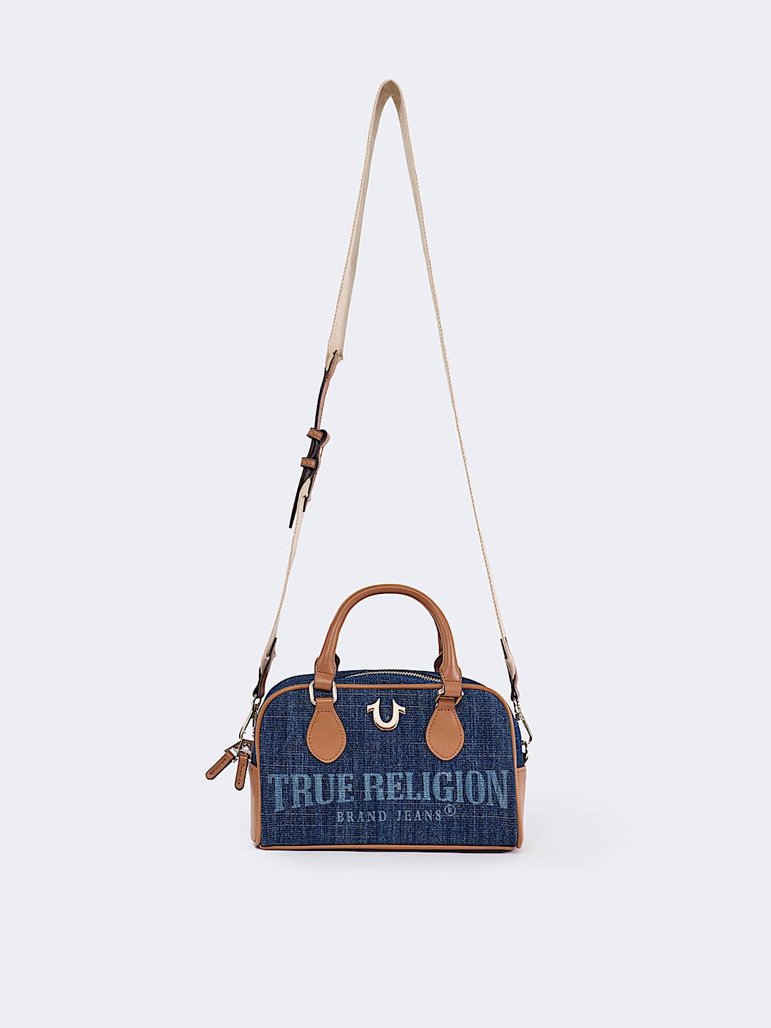 FADED LOGO DENIM SATCHEL