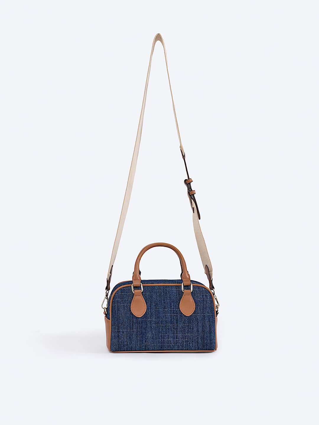 FADED LOGO DENIM SATCHEL