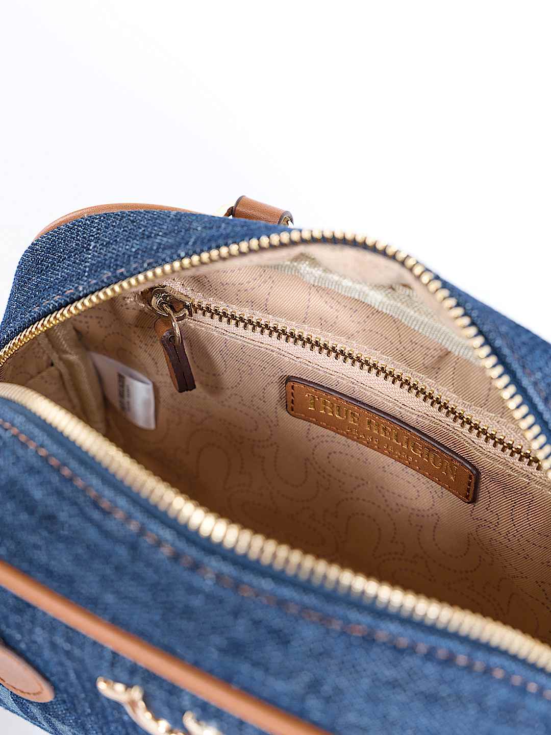 FADED LOGO DENIM SATCHEL