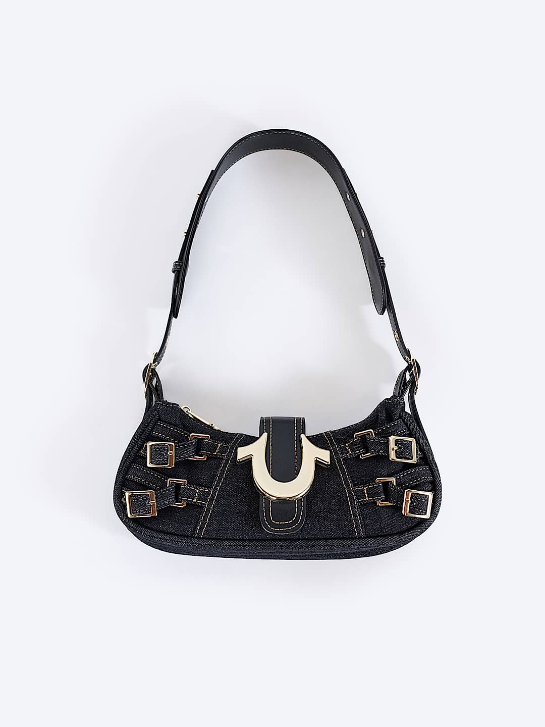 MULTI-STRAP DENIM SHOULDER BAG 