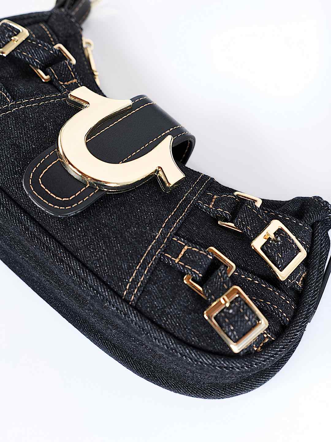 MULTI-STRAP DENIM SHOULDER BAG 