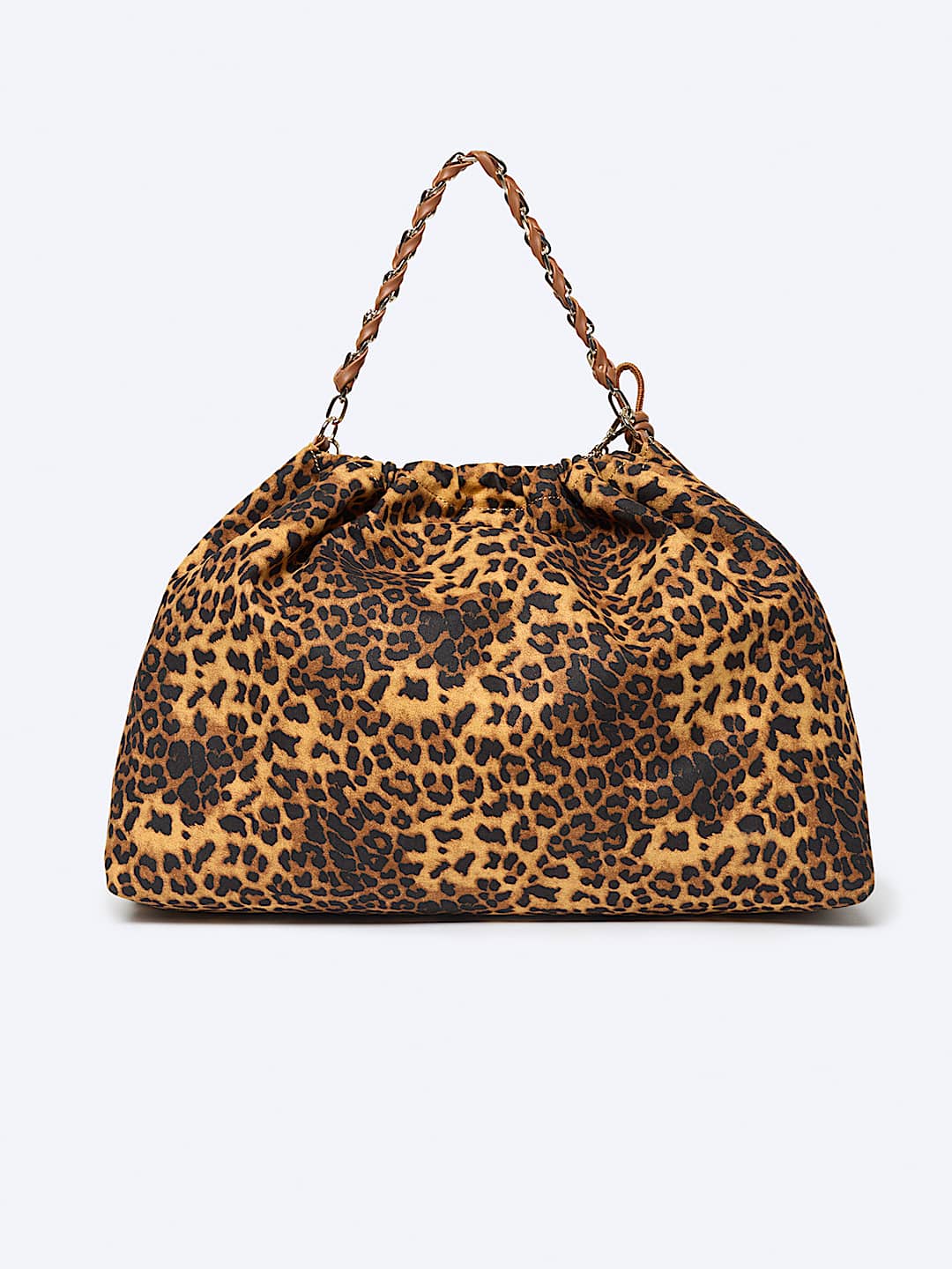 LEOPARD PRINT SOFT HOBO BAG