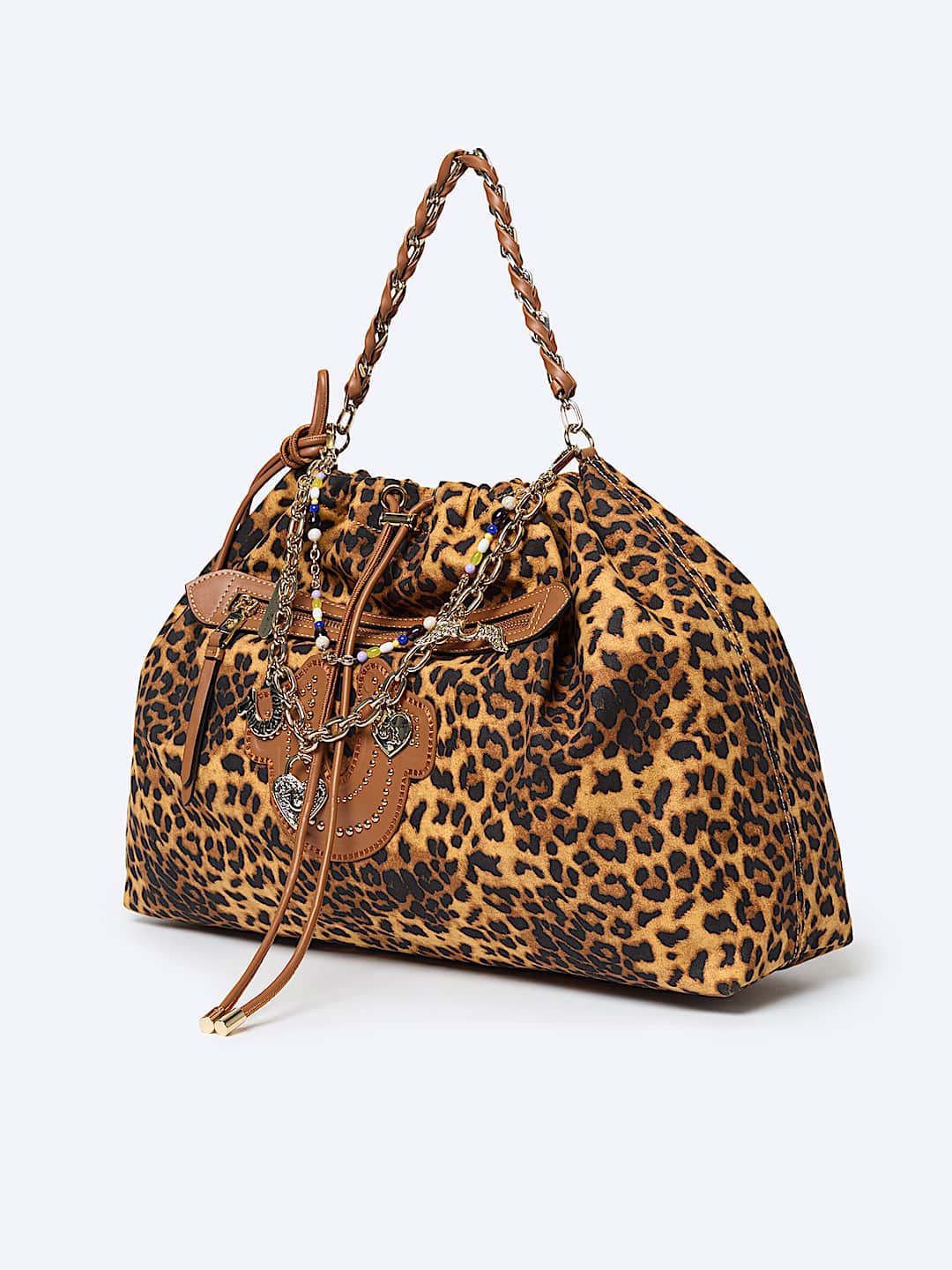 LEOPARD PRINT SOFT HOBO BAG