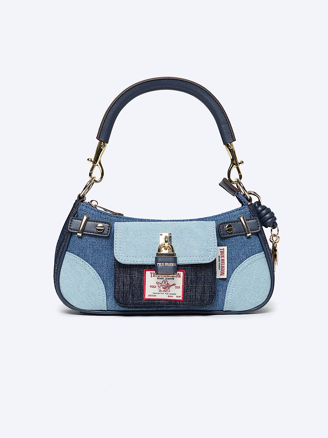 COLORBLOCK DENIM SHOULDER BAG