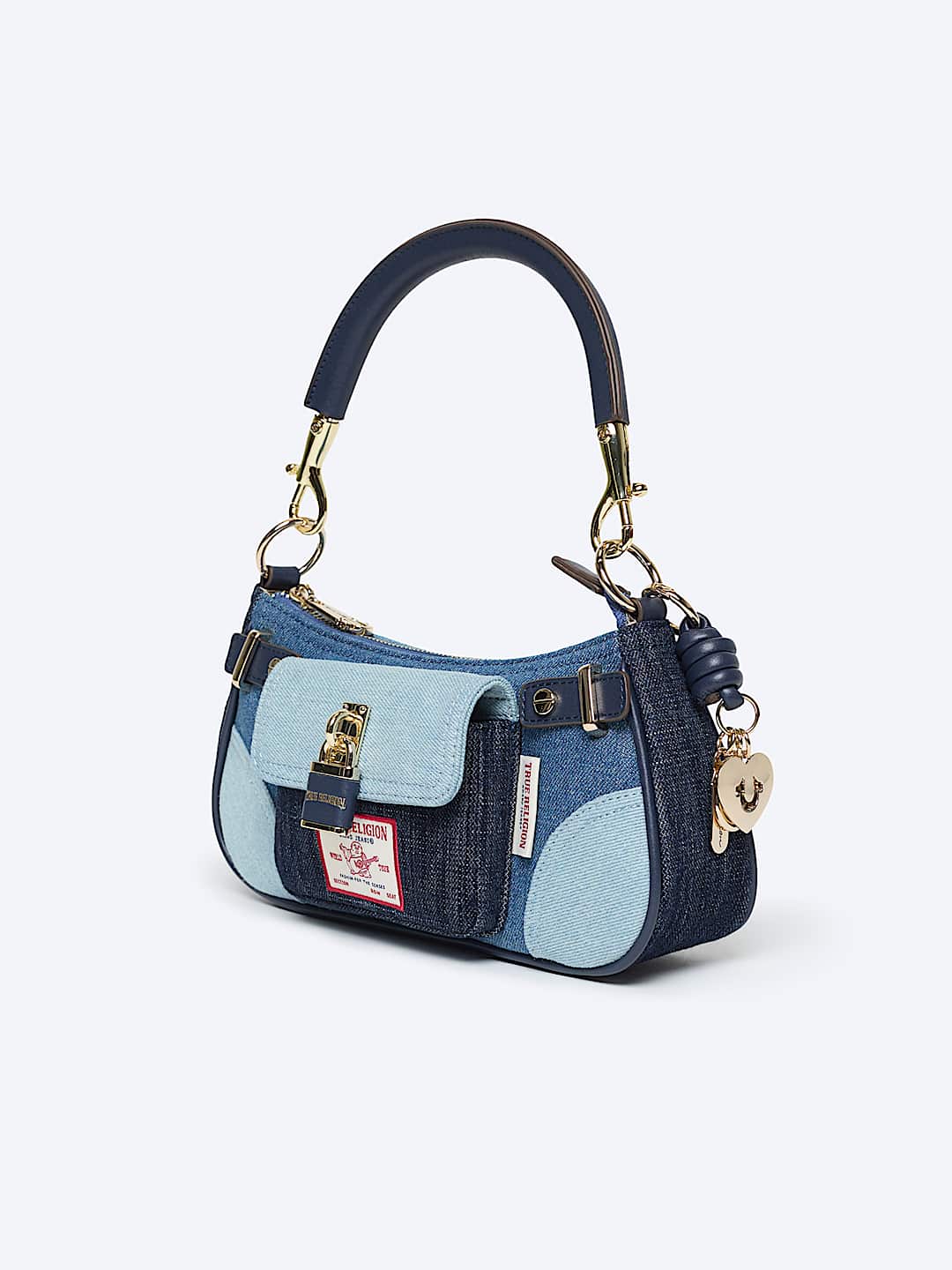 COLORBLOCK DENIM SHOULDER BAG