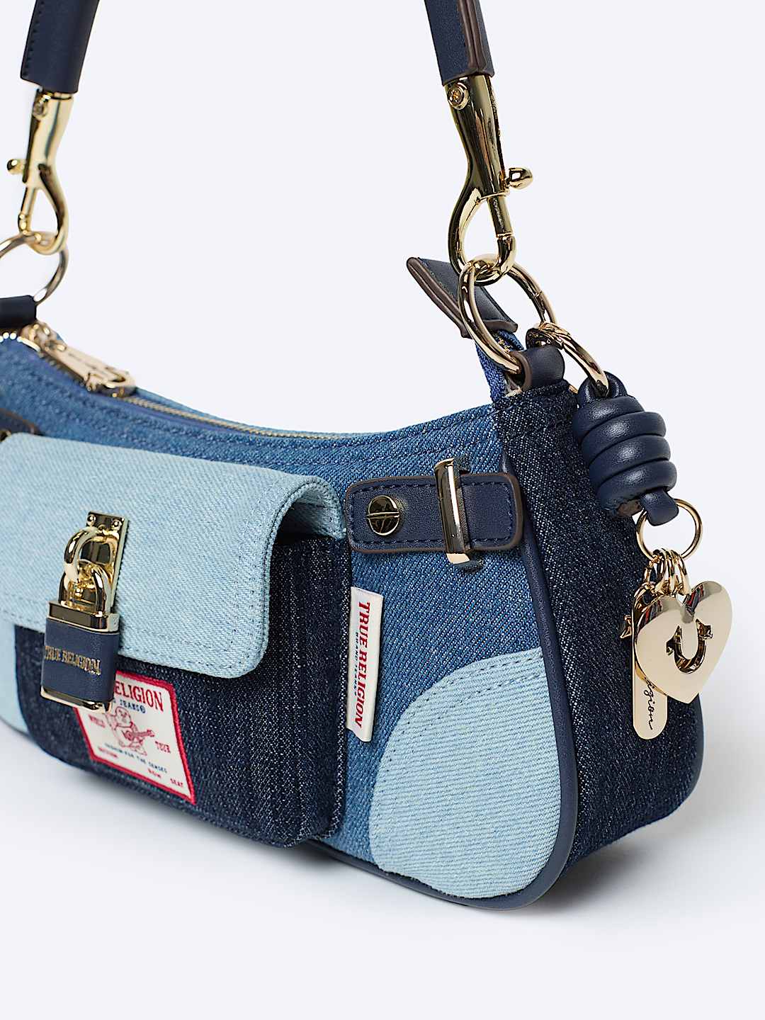 COLORBLOCK DENIM SHOULDER BAG