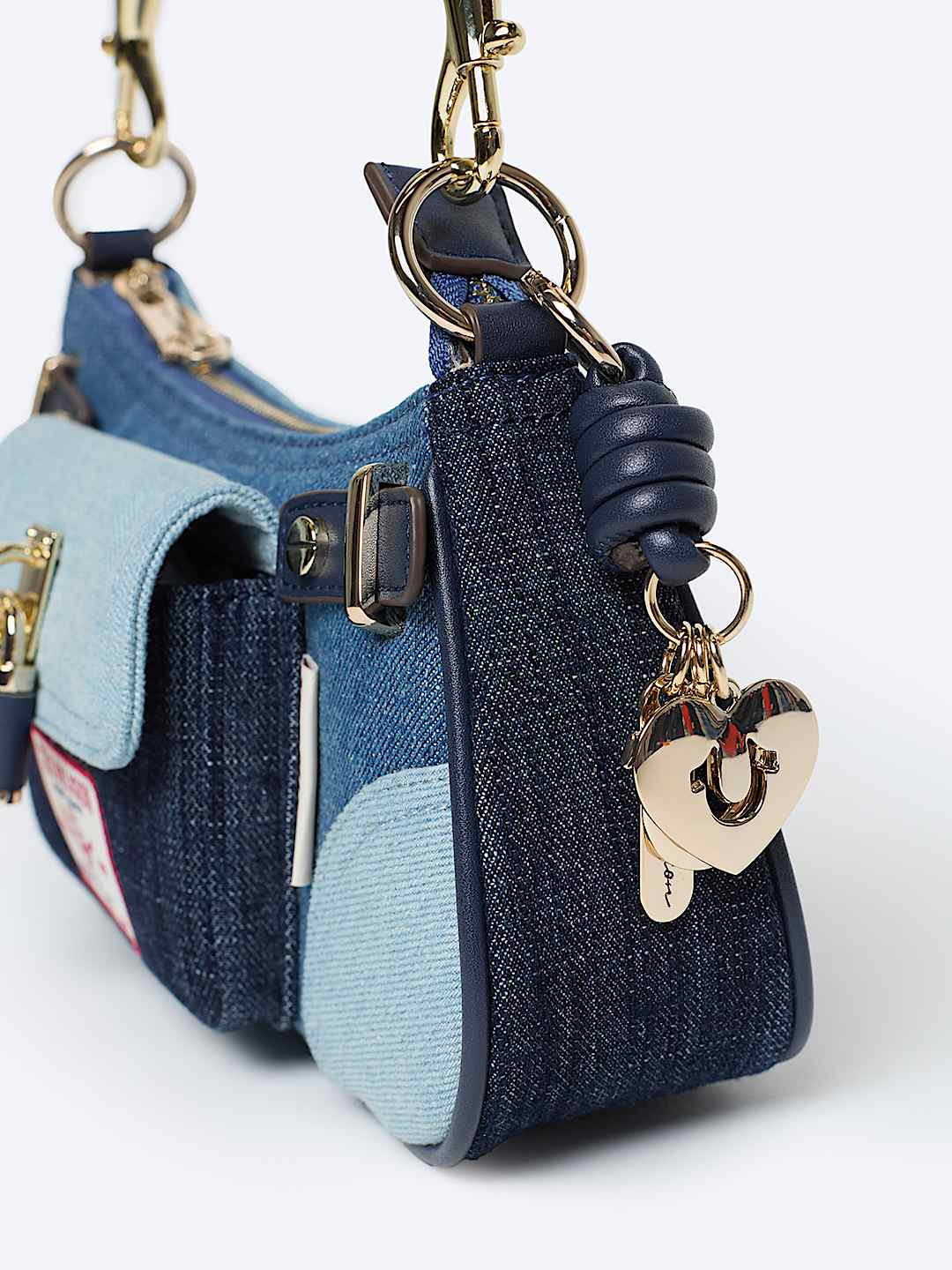 COLORBLOCK DENIM SHOULDER BAG