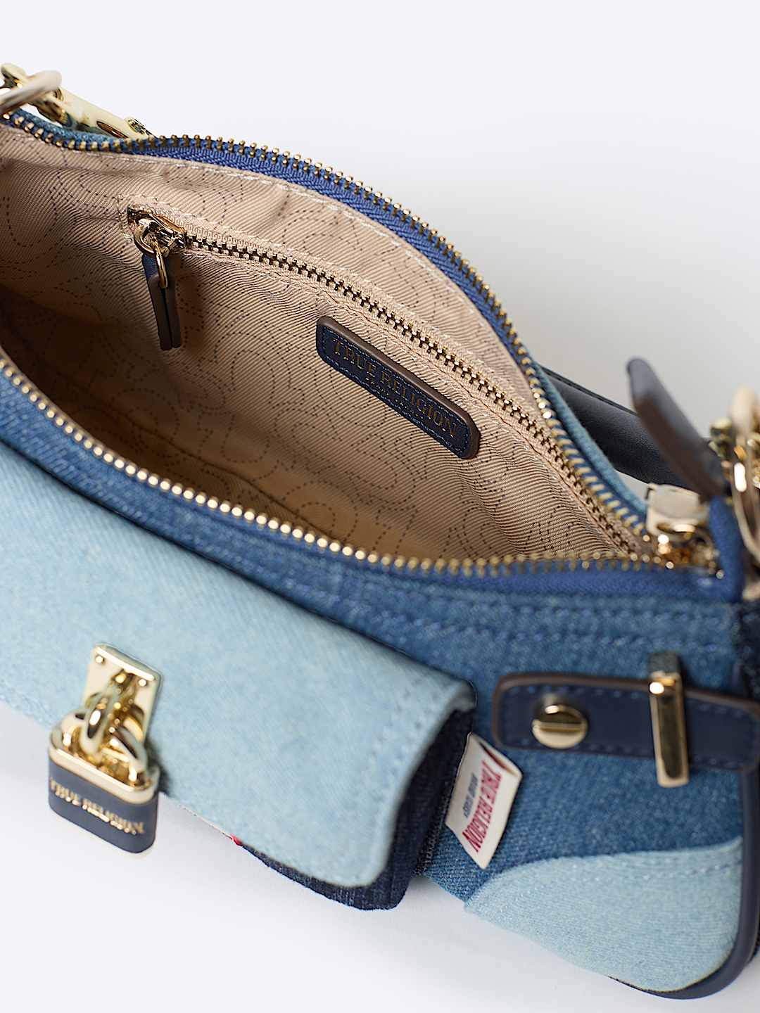 COLORBLOCK DENIM SHOULDER BAG