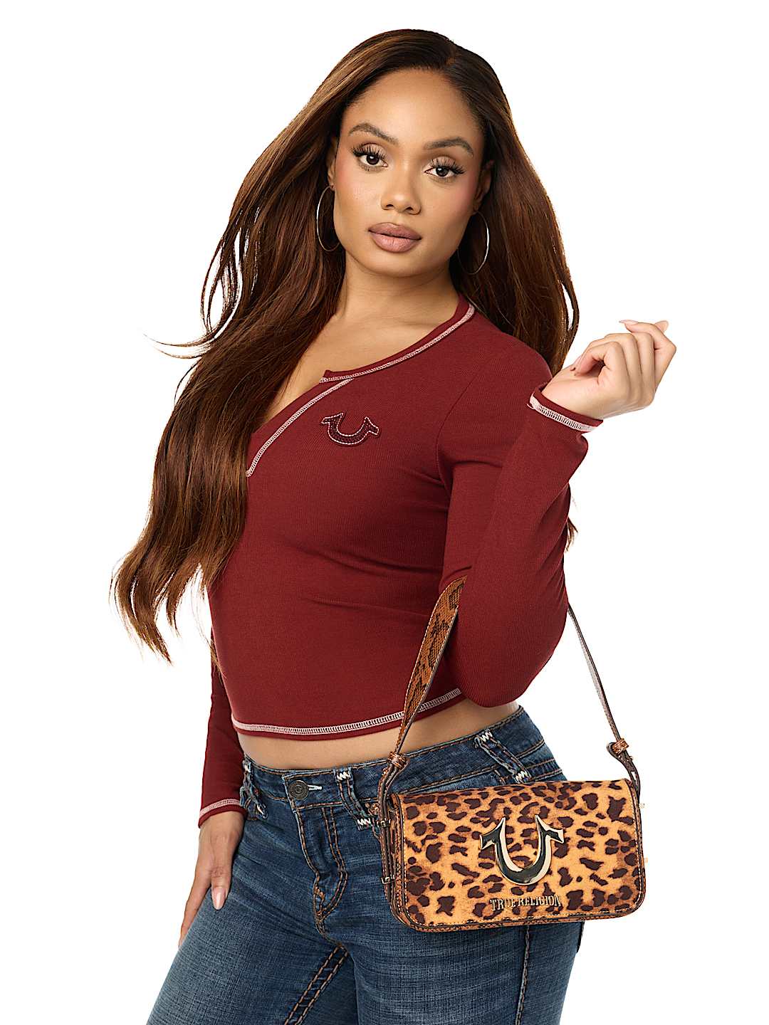 MULTI PRINT HORSESHOE FLAP BAG