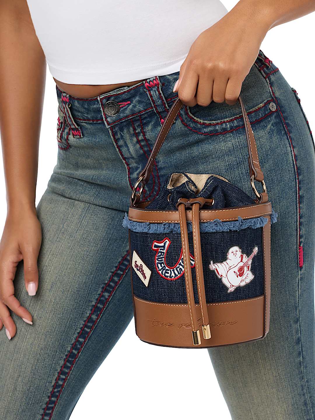 HORSESHOE BUDDHA BUCKET BAG