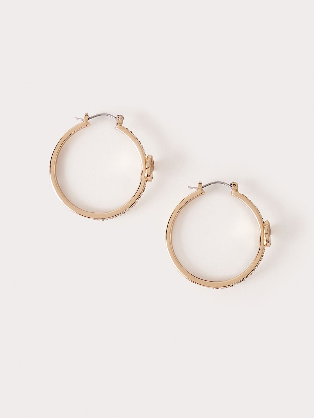 CRYSTAL HORSESHOE HOOP EARRINGS, image 1