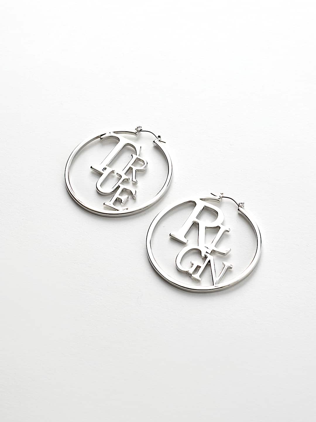 LOGO SCRIPT HOOP EARRINGS, image 3
