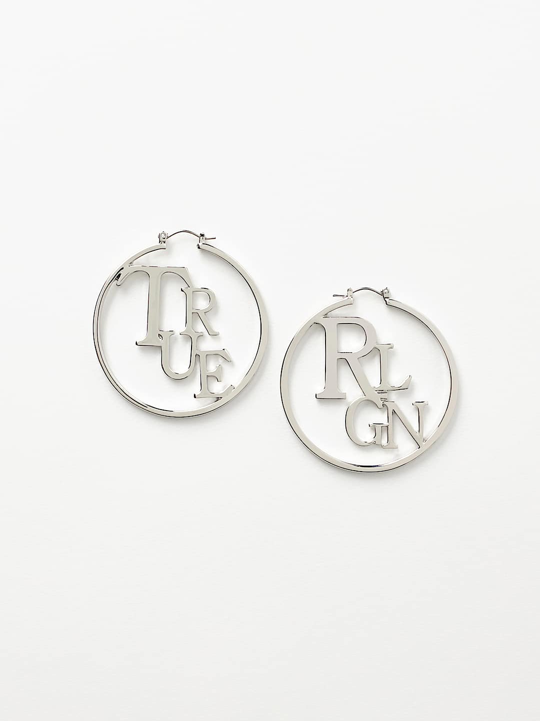 LOGO SCRIPT HOOP EARRINGS, image 1
