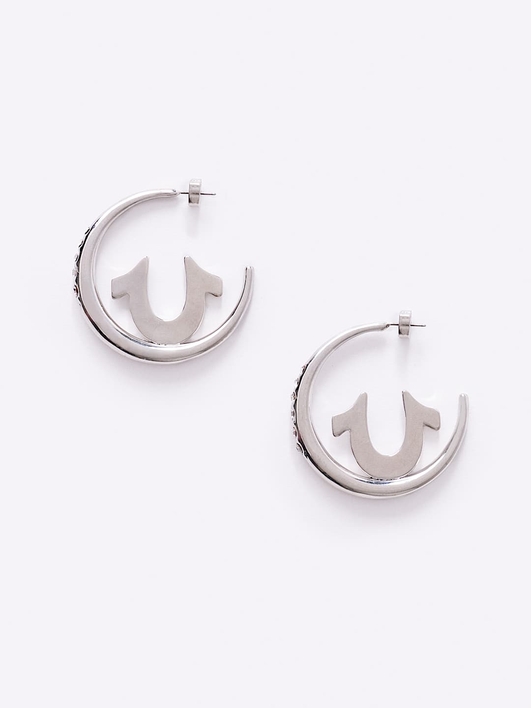 HORSESHOE HALF HOOP EARRING