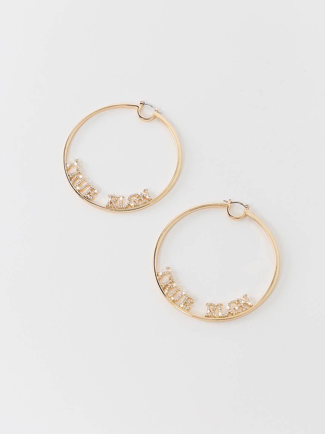 LOGO CRYSTAL HOOP EARRING