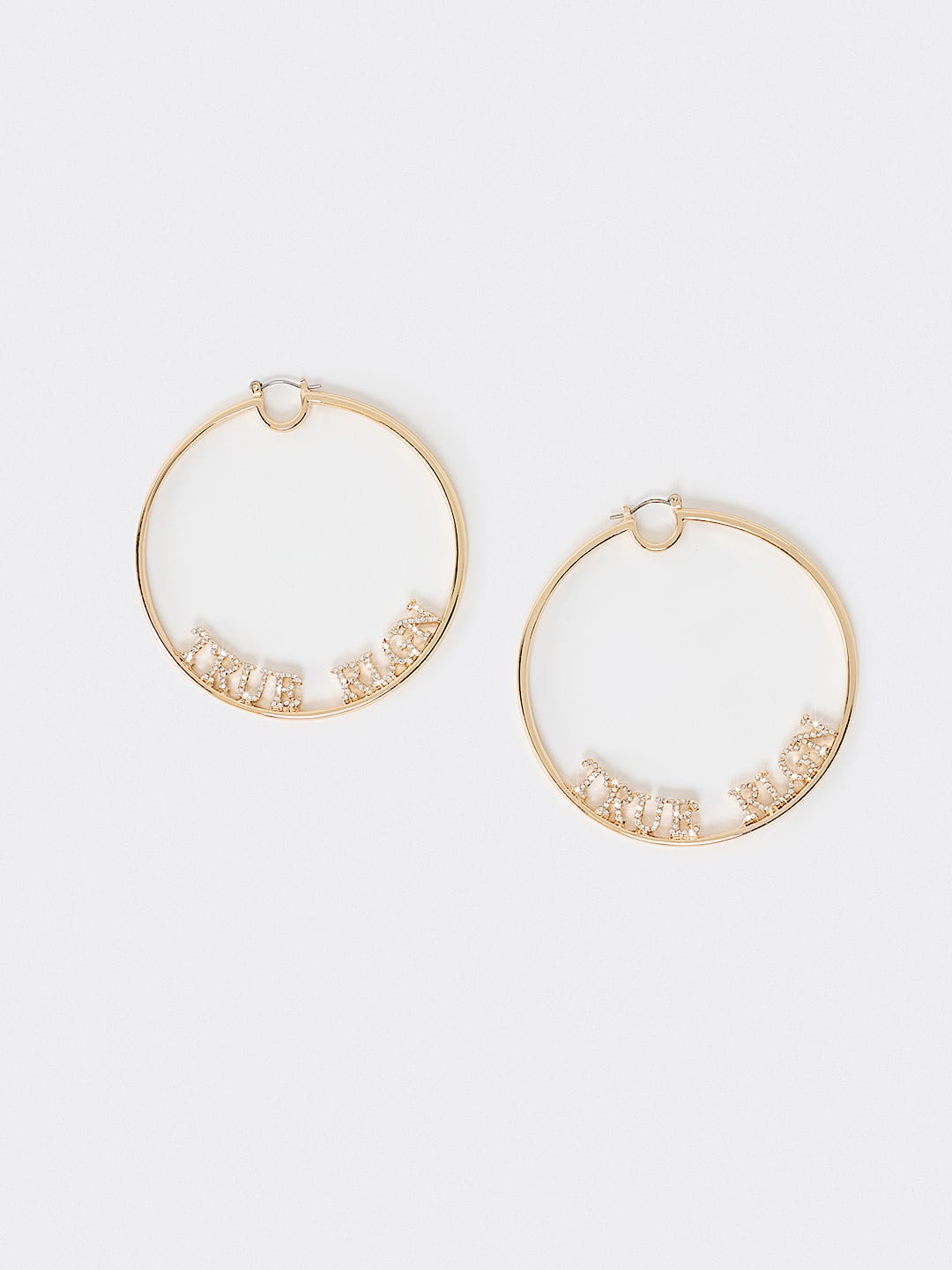 LOGO CRYSTAL HOOP EARRING