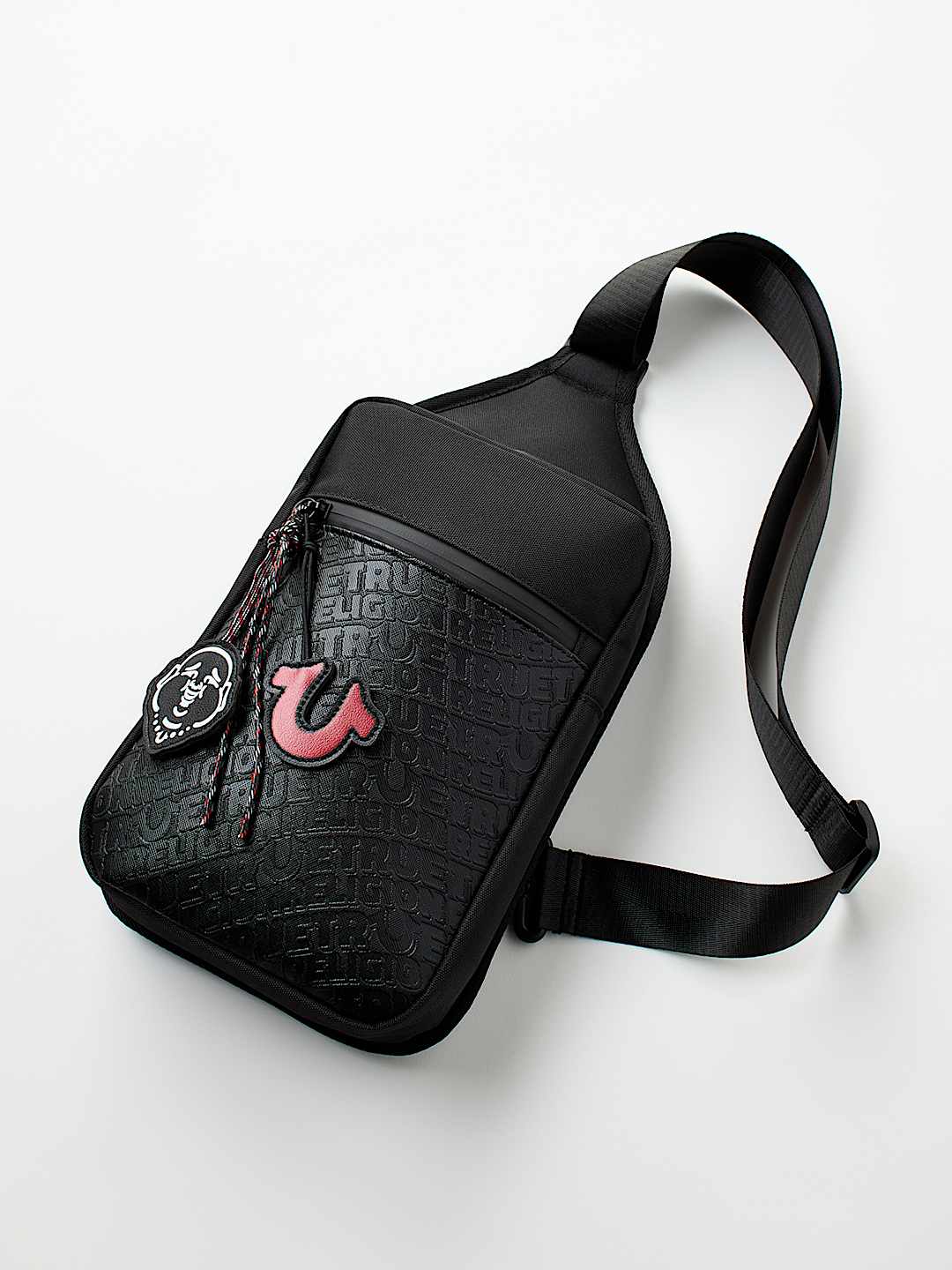 ALLOVER PRINT BUDDHA CHARM SLING BAG