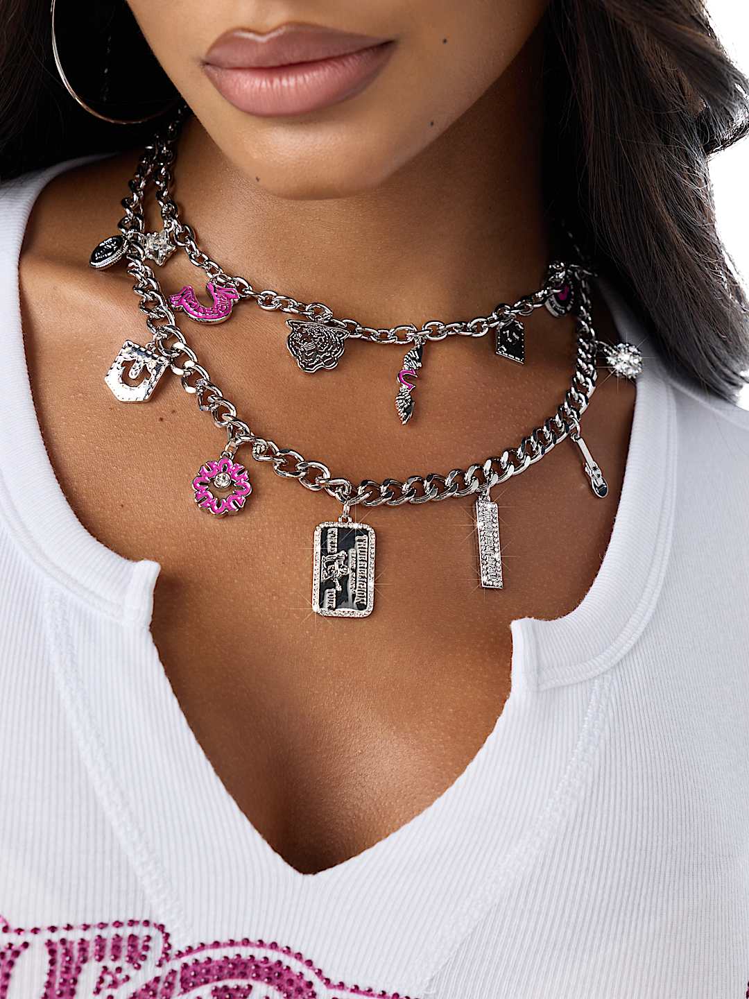 HORSESHOE CHARM LAYERED NECKLACE