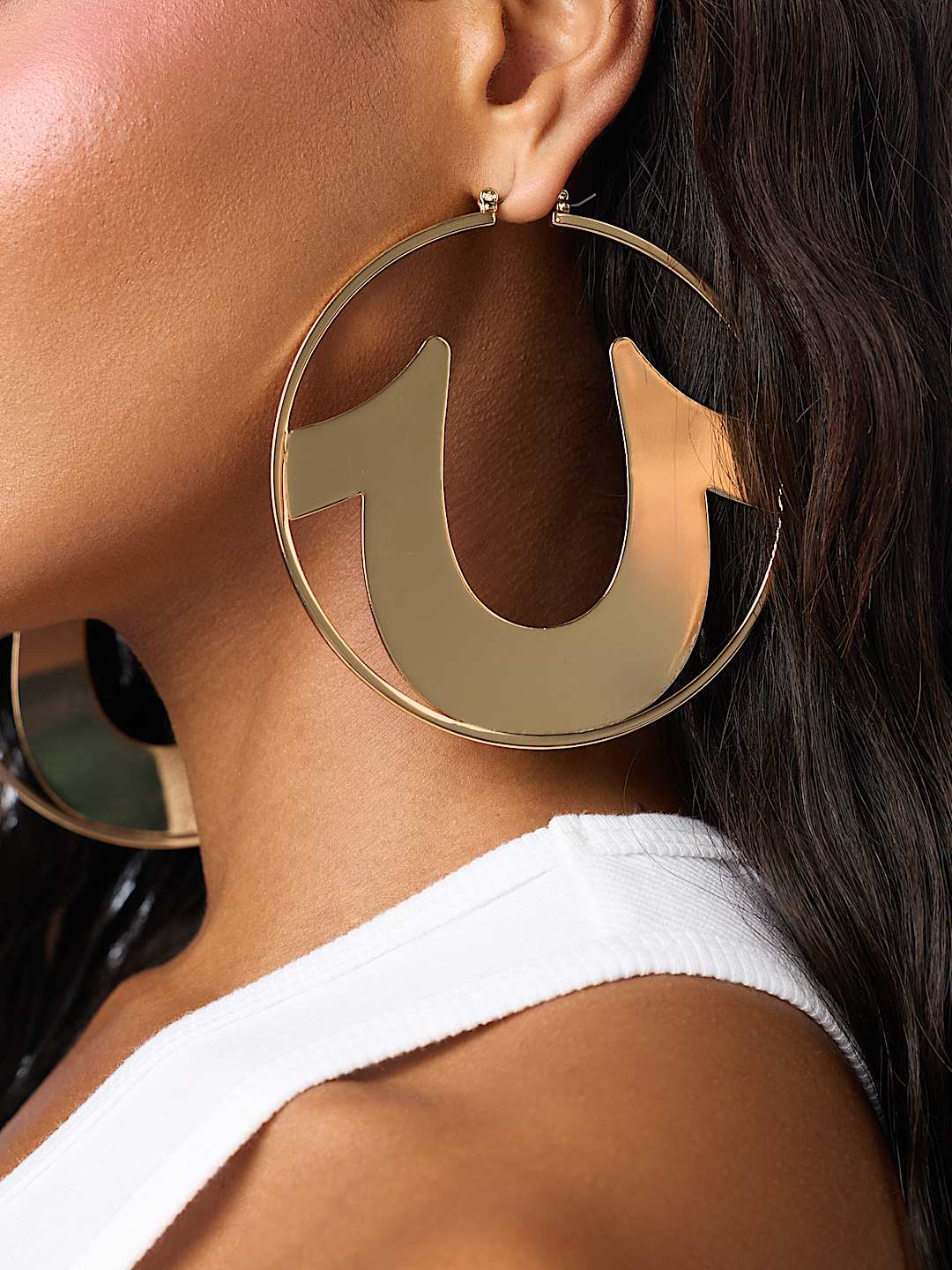 XL HORSESHOE HOOP EARRING