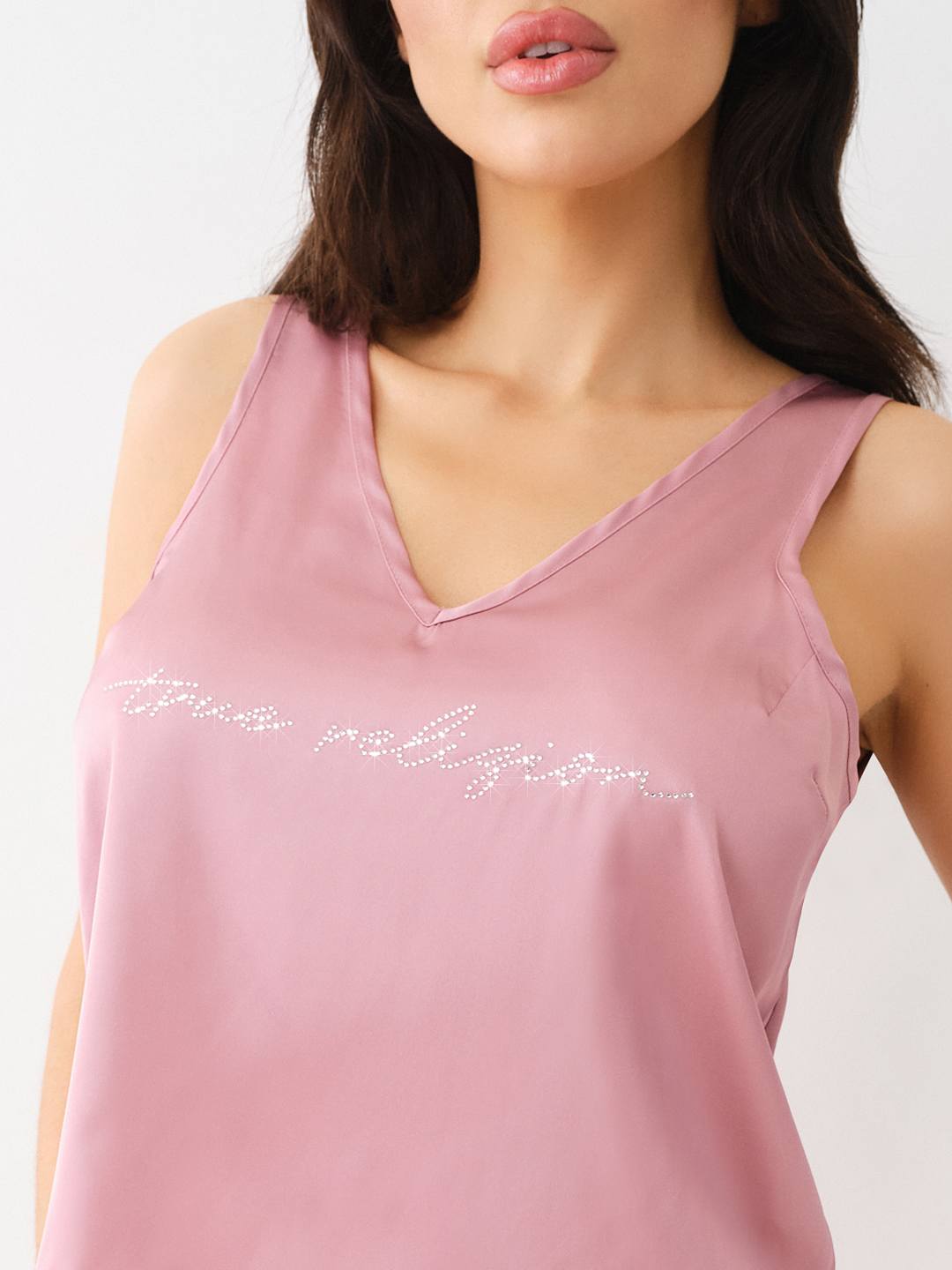 CRYSTAL SATIN TANK & SHORT PAJAMA SET , image 2