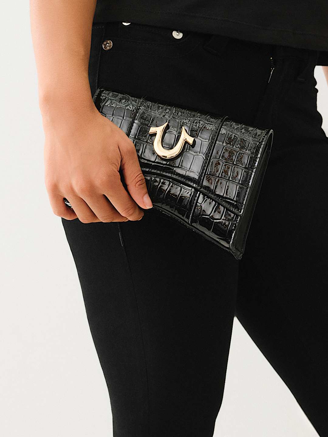 FAUX CROC LEATHER CHAIN BAG, image 4