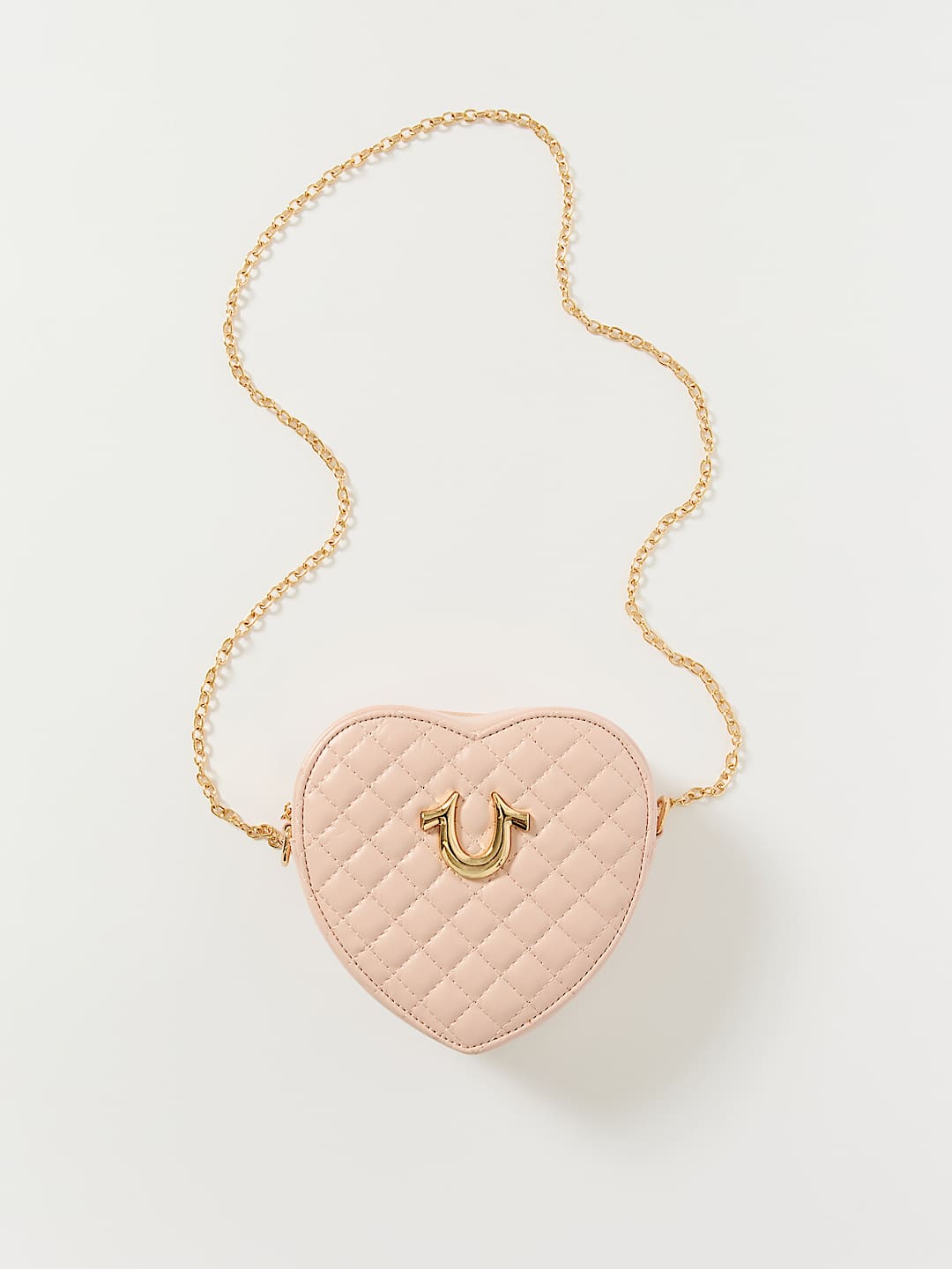 QUILTED HEART CHAIN CROSSBODY BAG