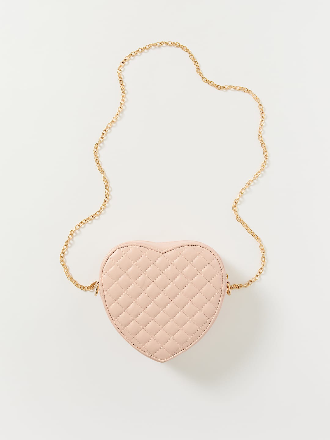 QUILTED HEART CHAIN CROSSBODY BAG