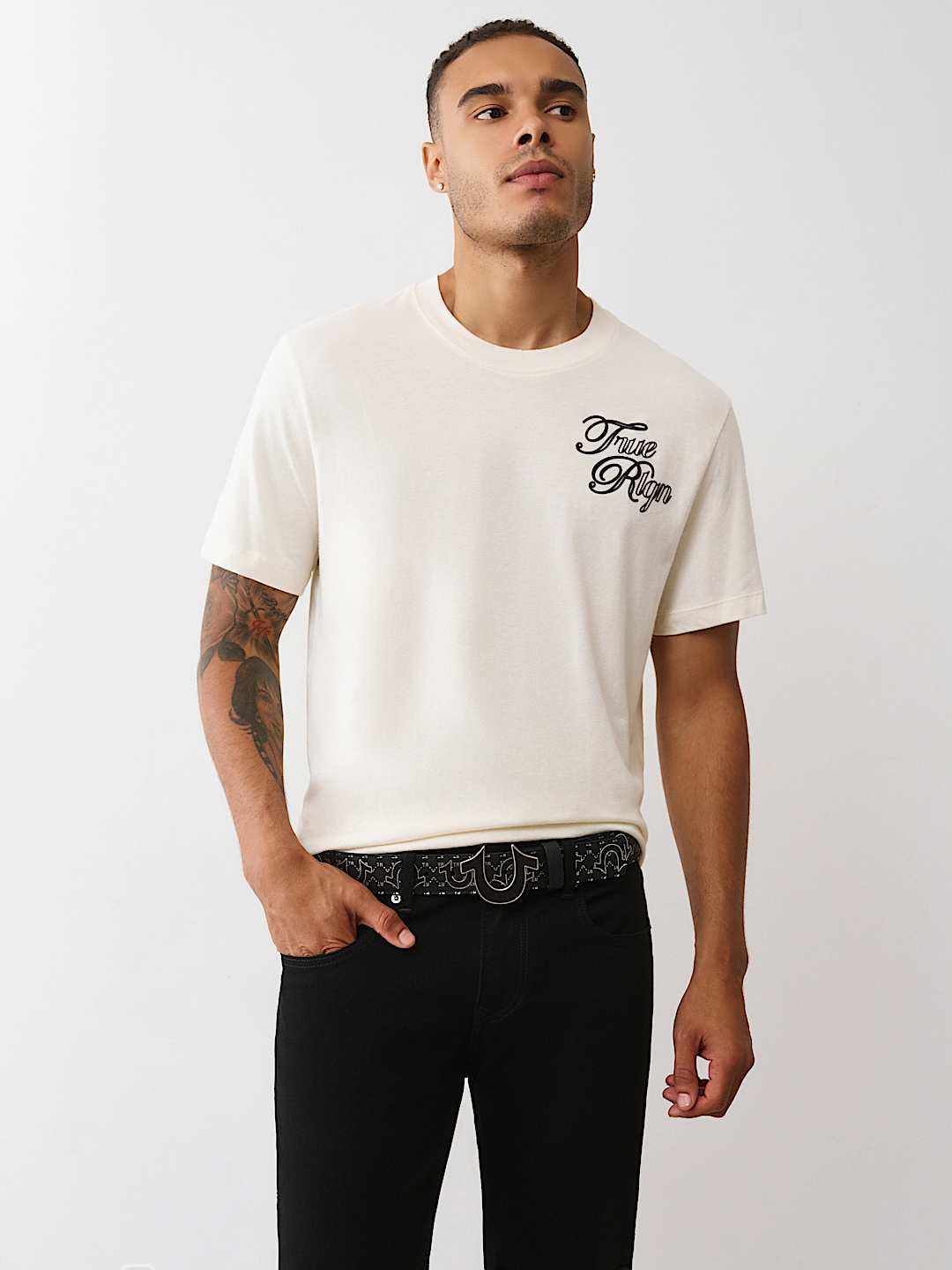 SILVER EMBOSSED HORSESHOE BUCKLE BELT, image 2