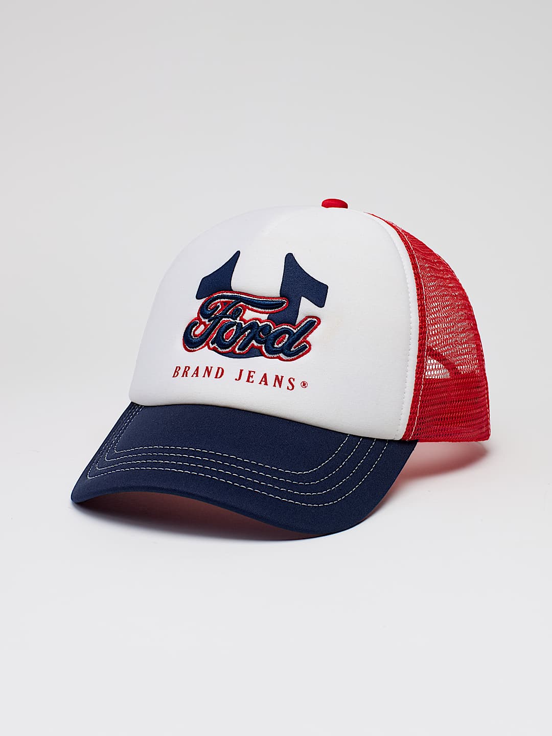 FORD X TRUE RELIGION TRUCKER HAT - White/Red | True Religion FORD X TRUE RELIGION TRUCKER HAT - White/Red | True Religion