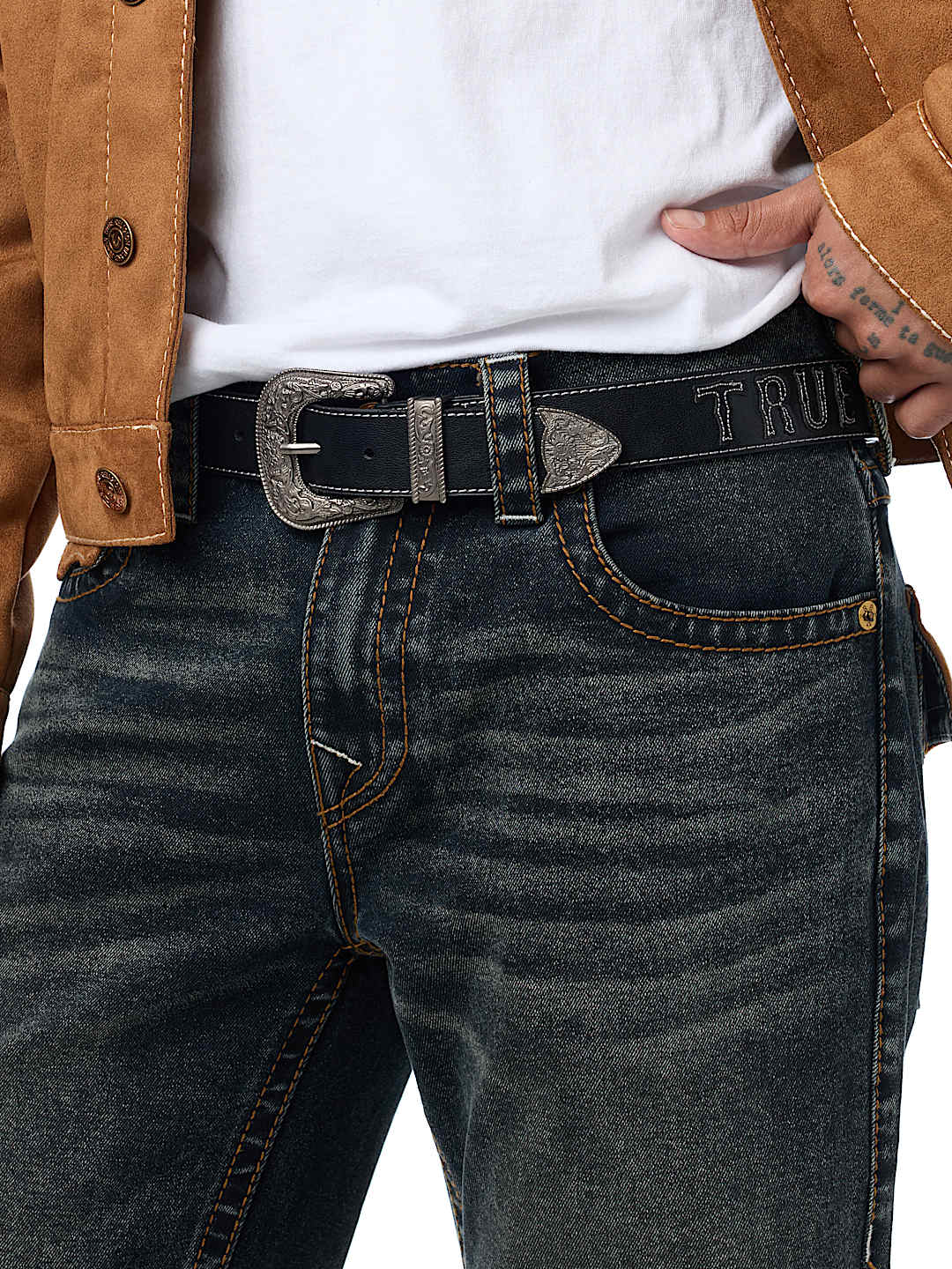 BLACK OLD TOWN LOGO BELT