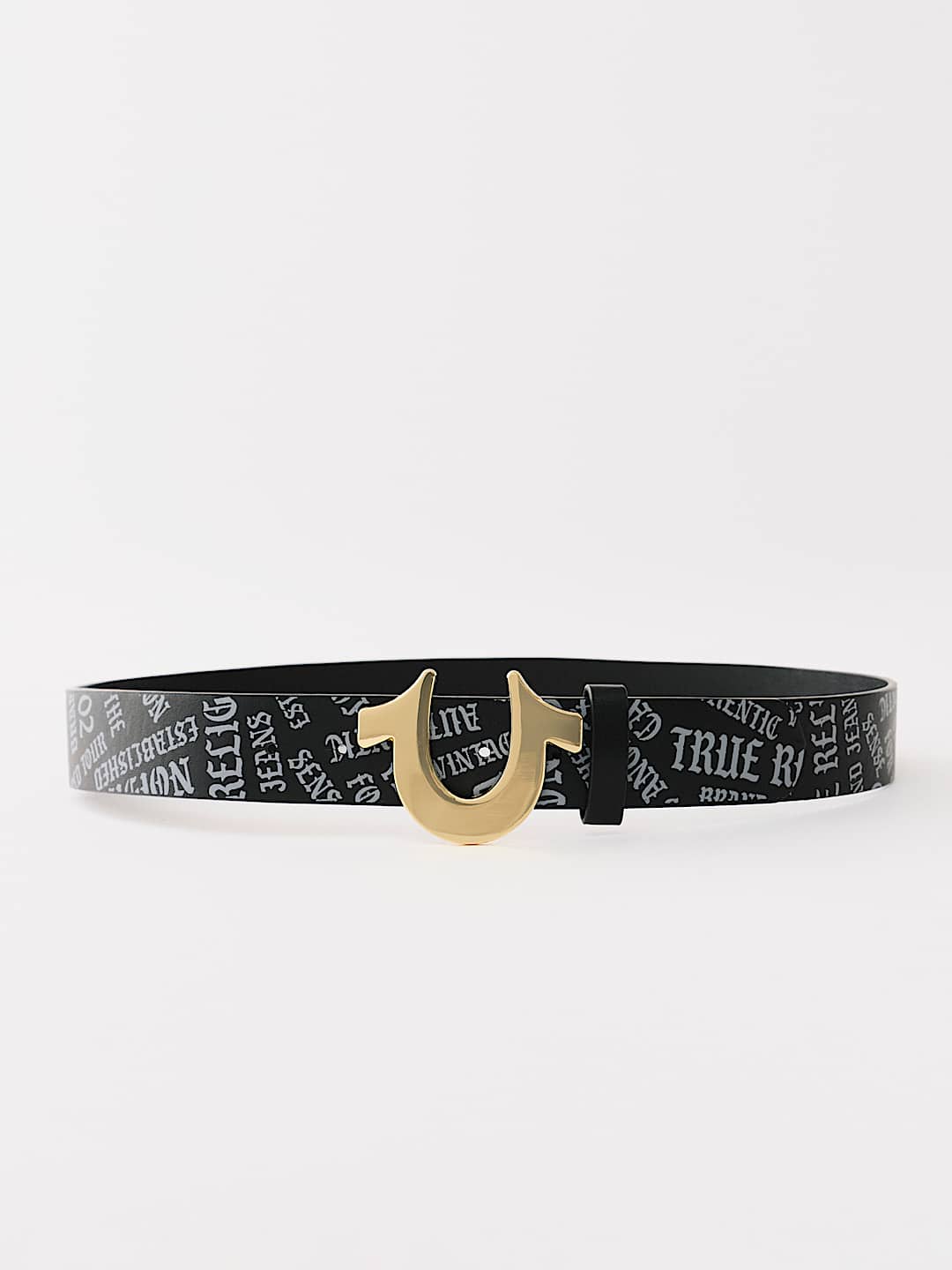 ALLOVER LOGO HORSESHOE BUCKLE BELT
