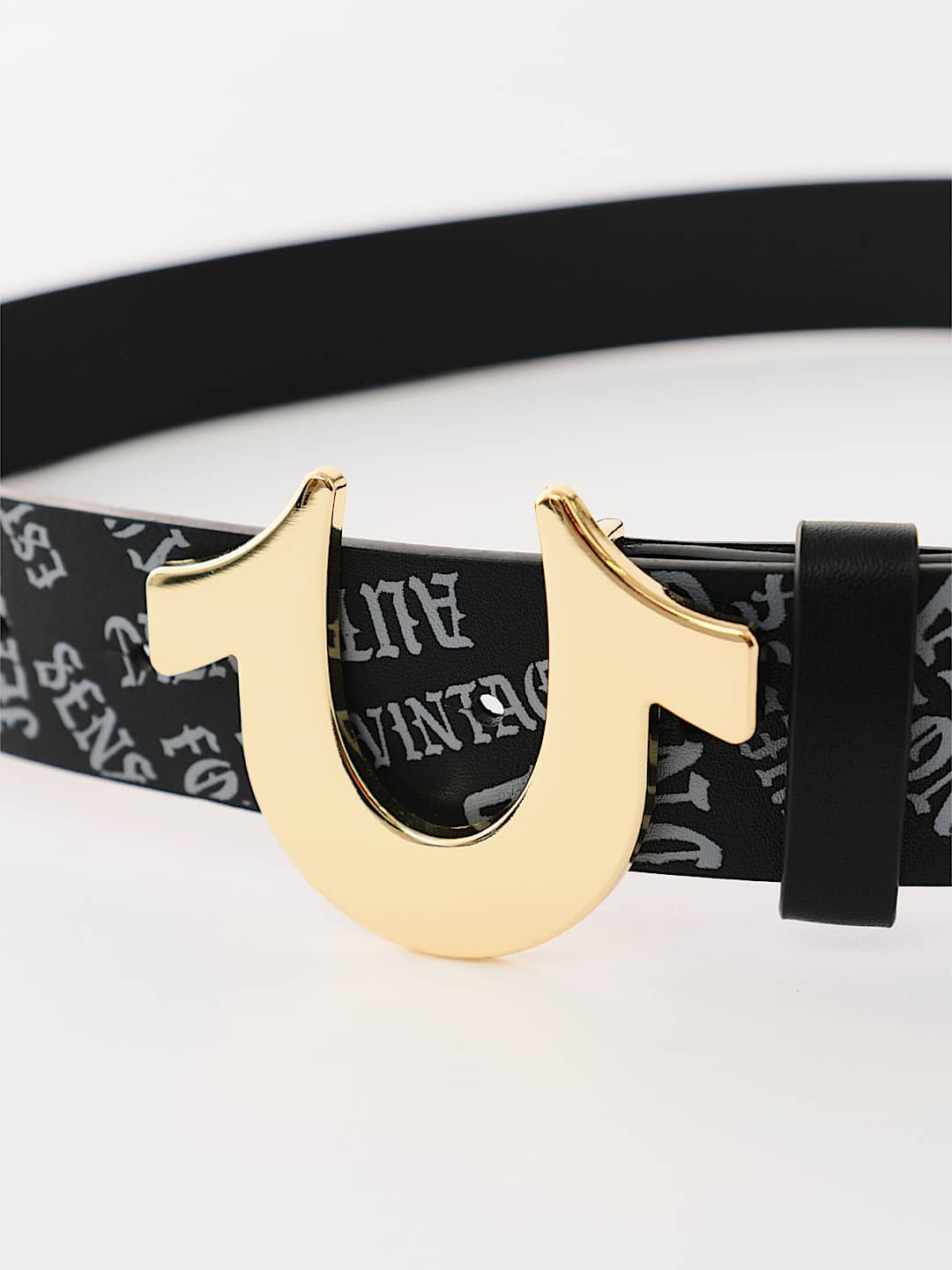 ALLOVER LOGO HORSESHOE BUCKLE BELT