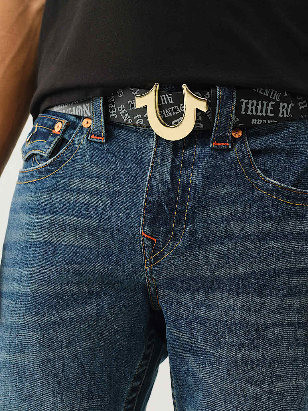 ALLOVER LOGO HORSESHOE BUCKLE BELT