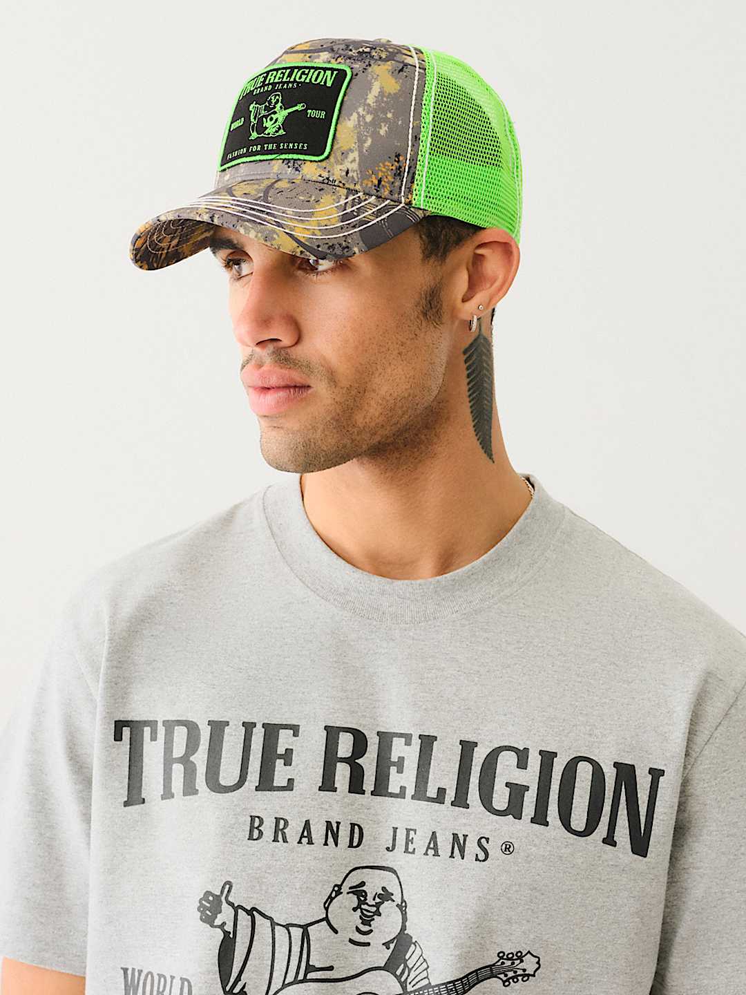 BUDDHA CAMO TRUCKER HAT True Religion
