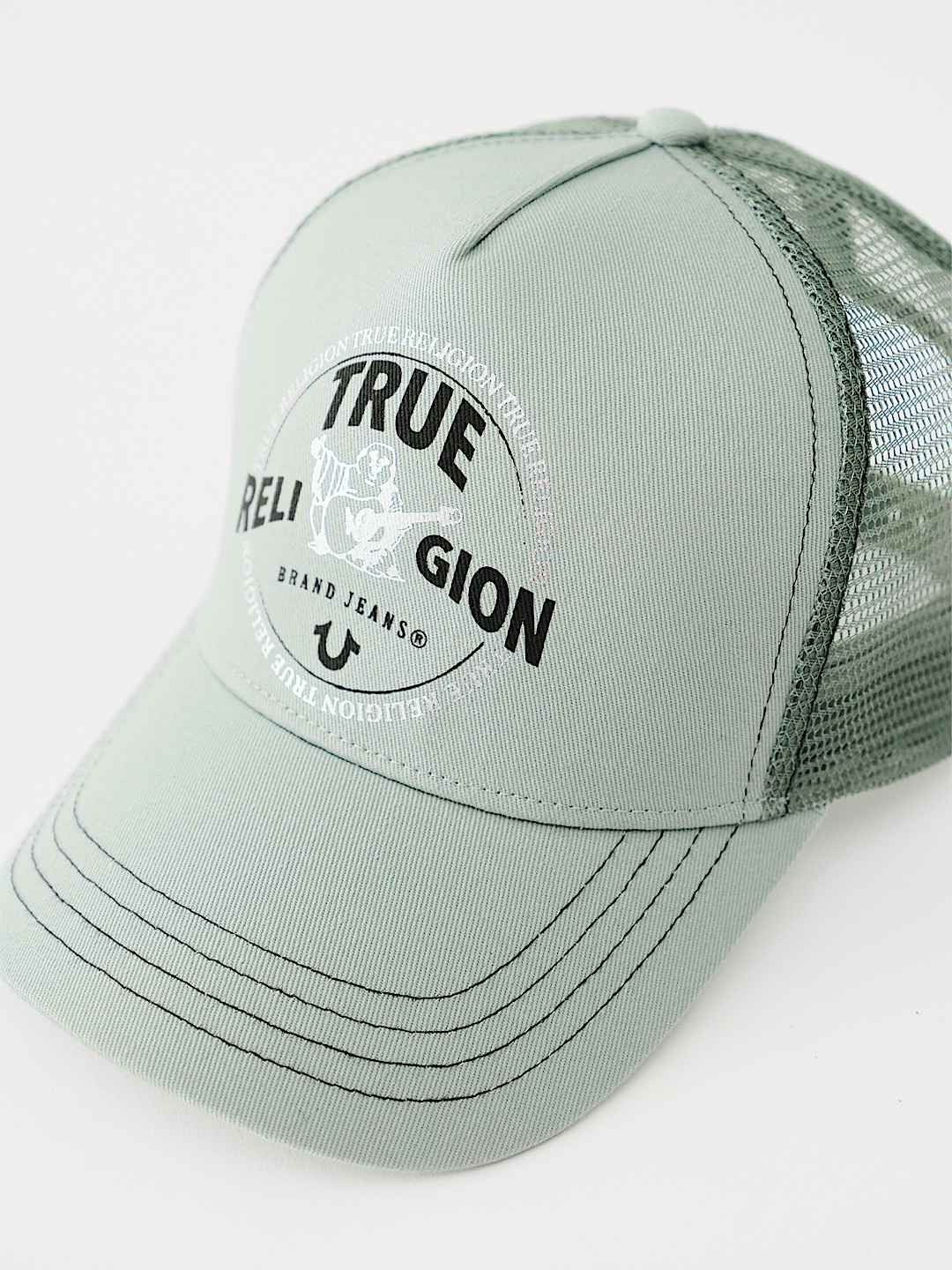 METALLIC BUDDHA LOGO TRUCKER HAT, image 4