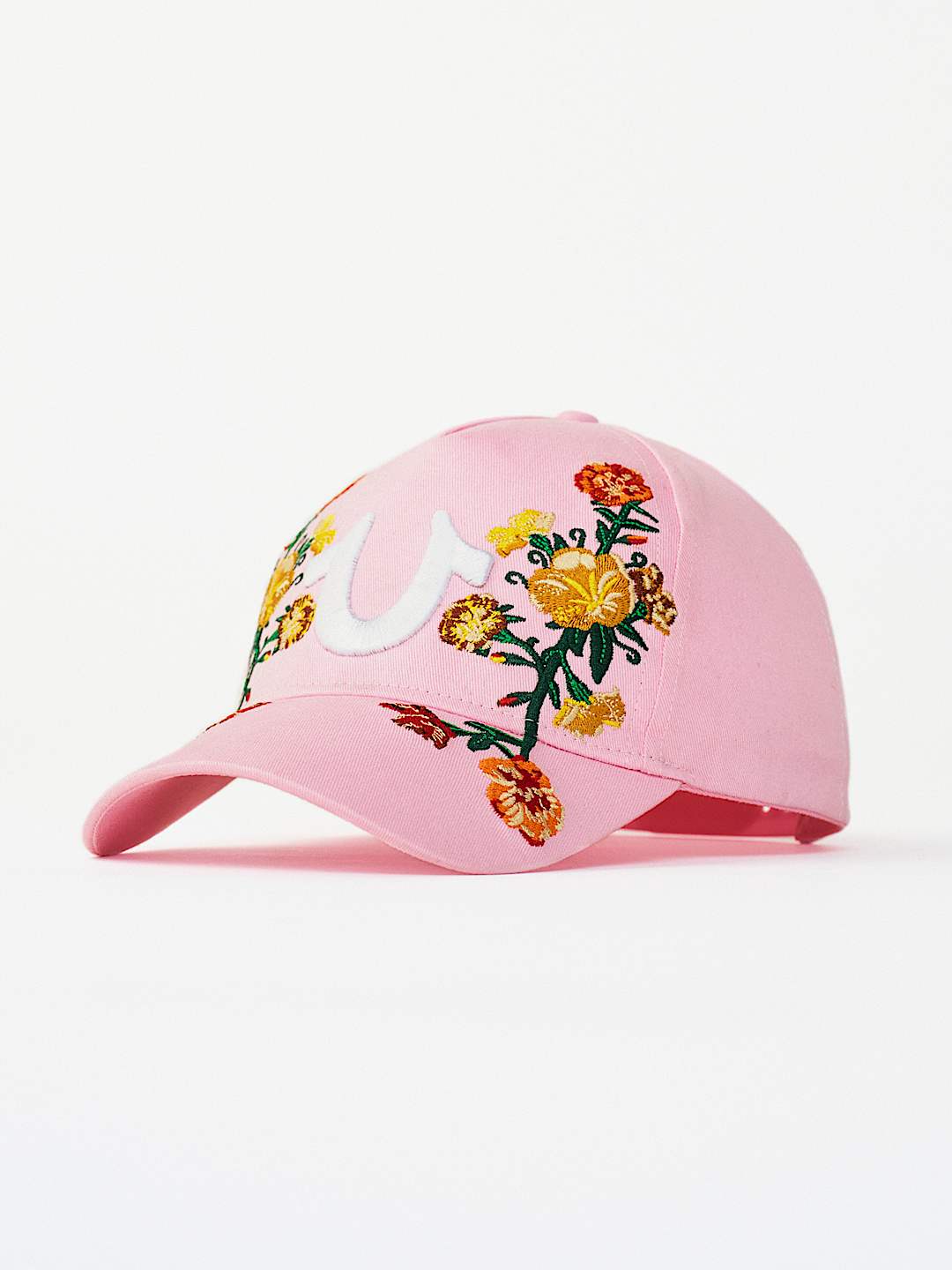 EMBROIDERED FLOWER HORSESHOE BASEBALL HAT, image 1