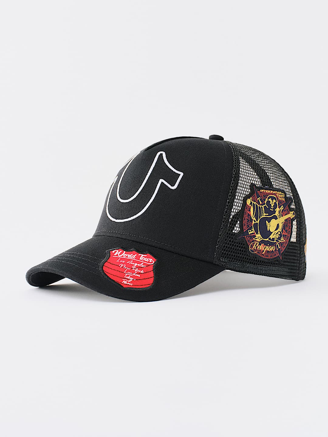 LOGO APPLIQUE TRUCKER HAT - Black | True Religion