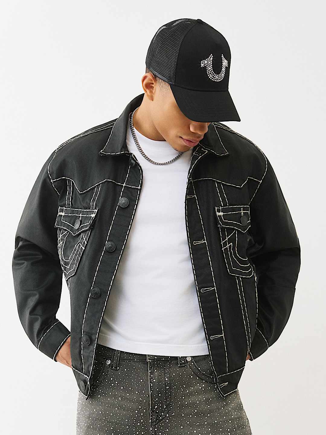 CRYSTAL HORSESHOE TRUCKER HAT, image 3