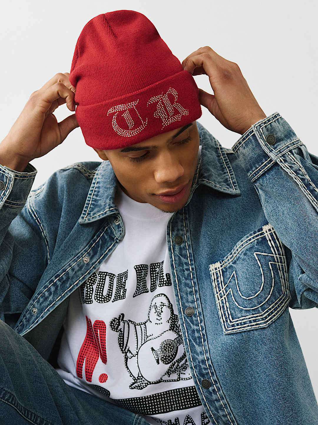 CRYSTAL OLD ENGLISH BEANIE, image 1