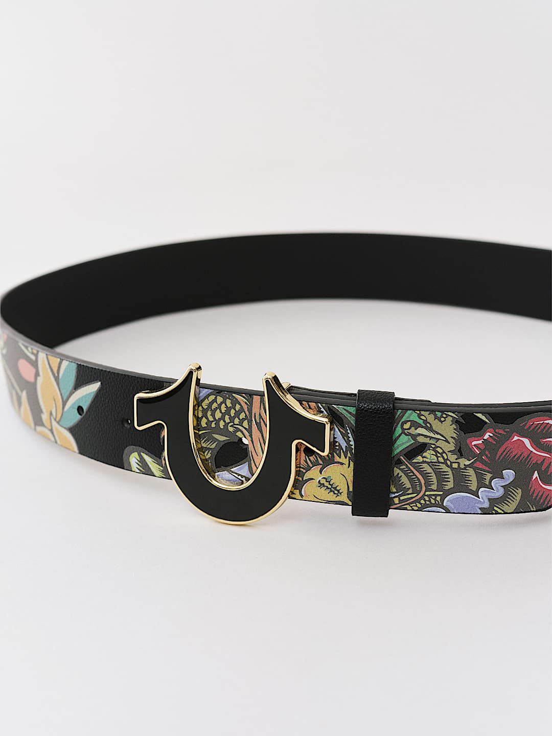 DRAGON GRAPHIC HORSESHOE BUCKLE BELT