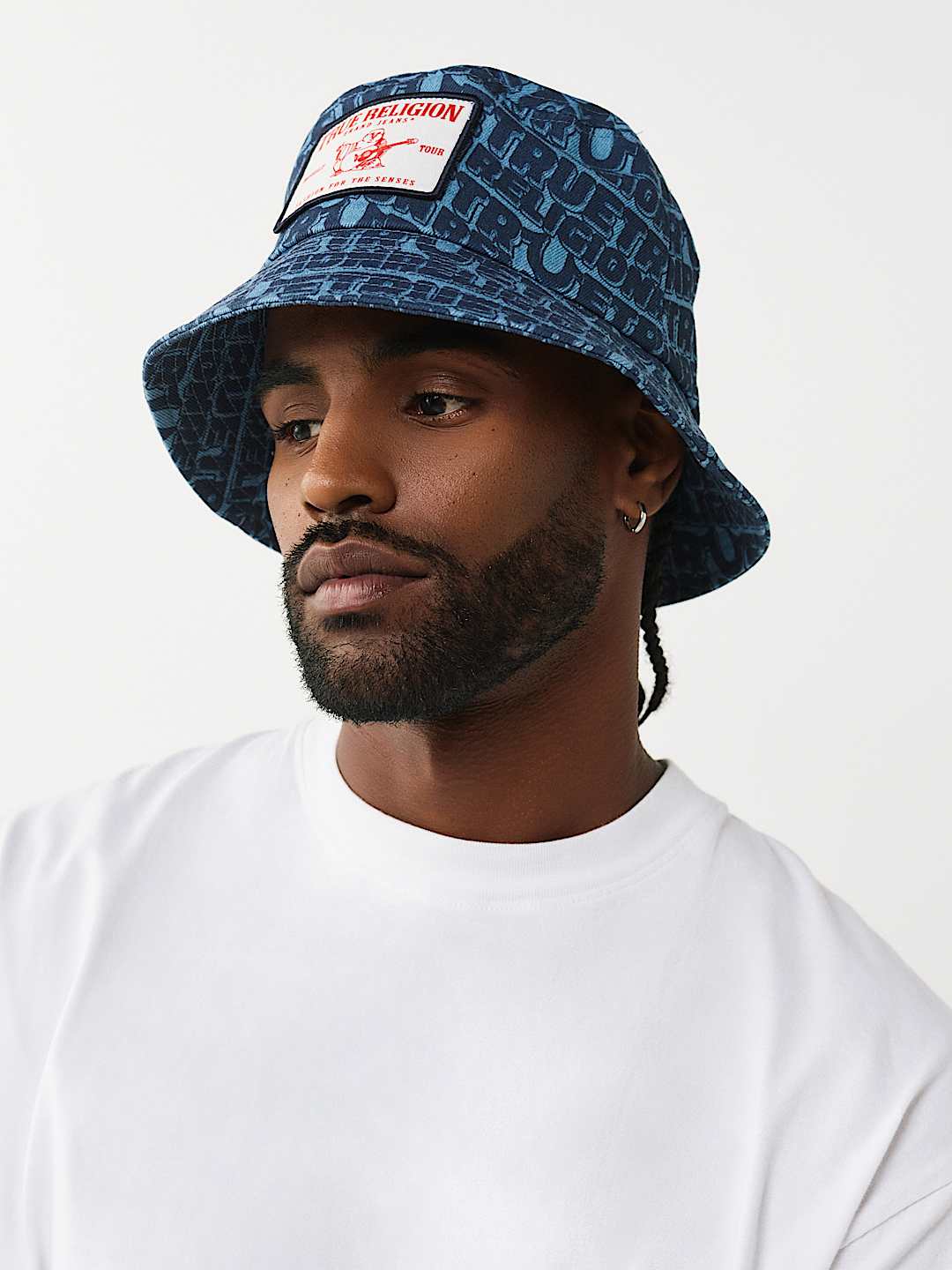 ALLOVER LOGO PRINT BUCKET HAT, image 2