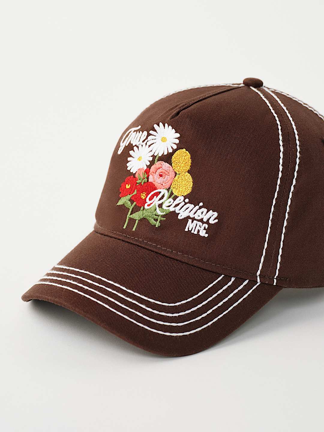 GORRA DE B&Eacute;ISBOL CON FLORES BORDADAS, image 5