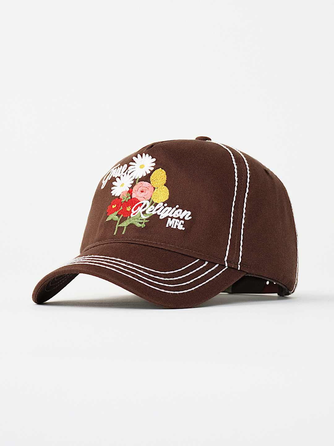 GORRA DE B&Eacute;ISBOL CON FLORES BORDADAS, image 1