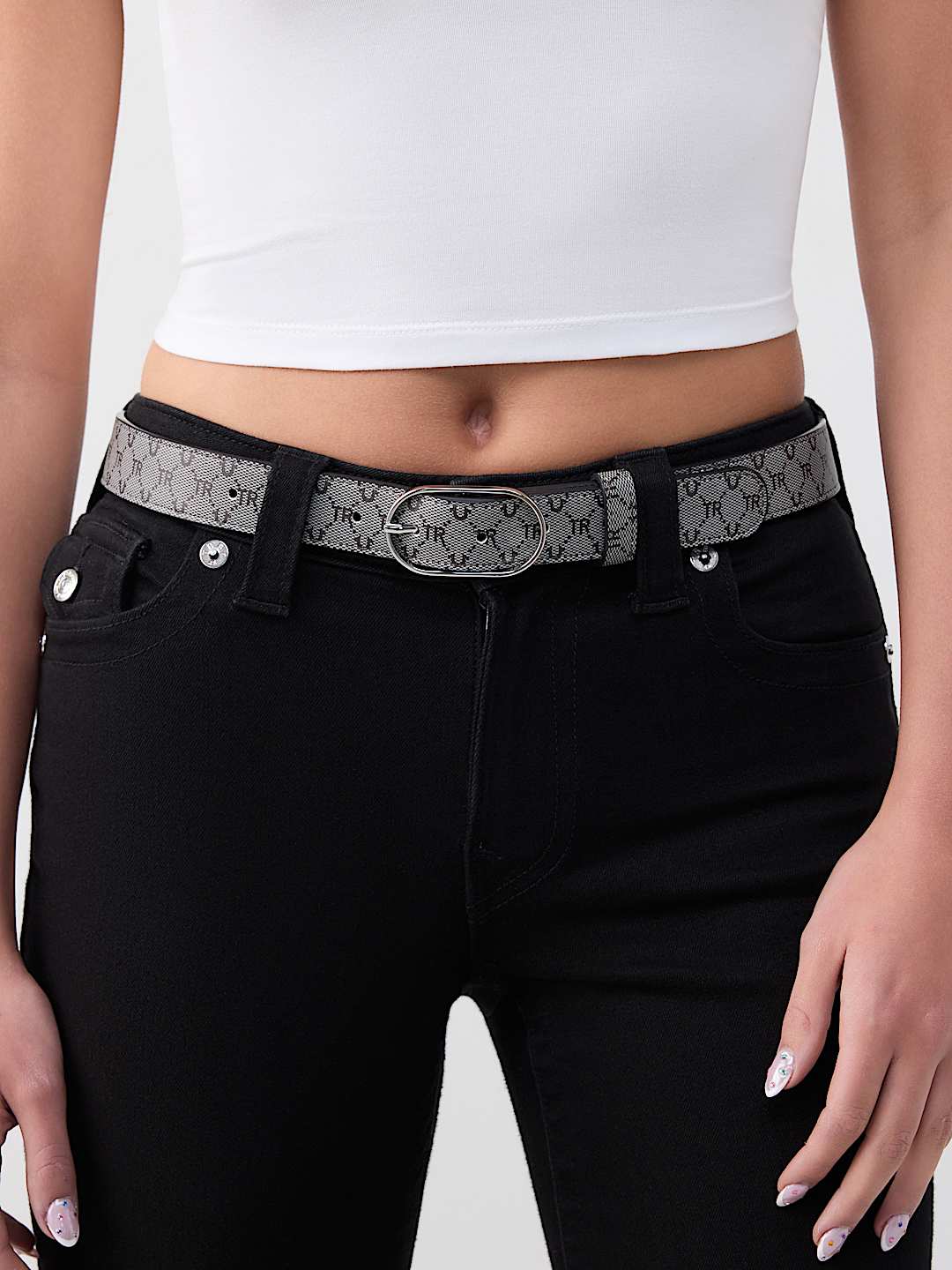 CINTUR&Oacute;N CON ESTAMPADO DE MONOGRAMA DE HERRADURA