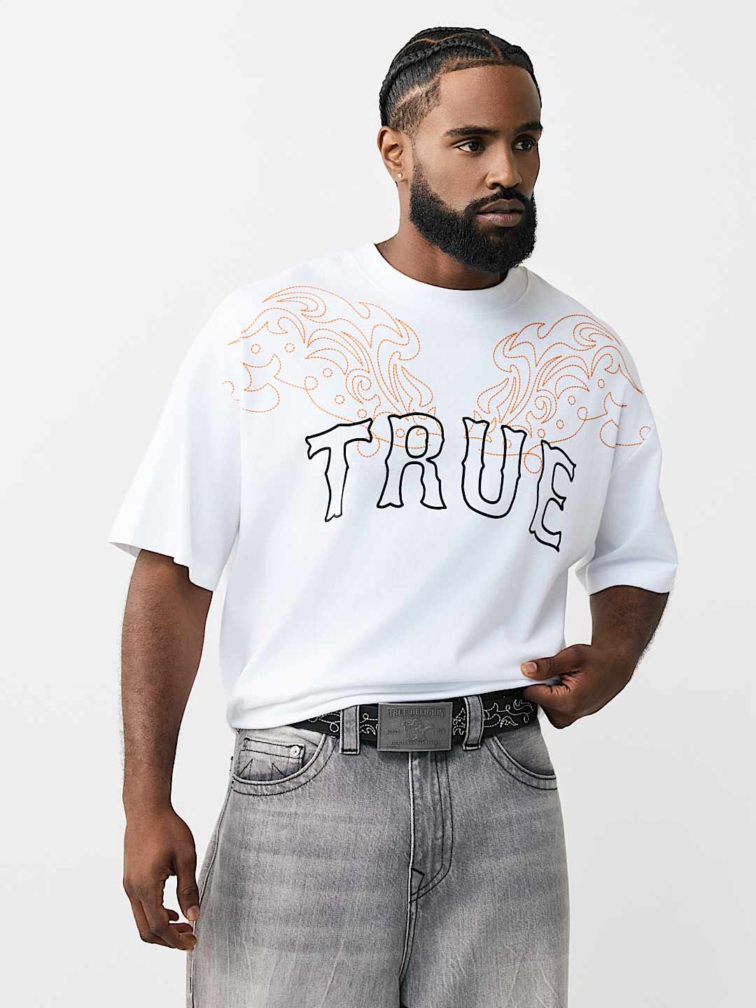 HORSESHOE STITCH LOGO BUCKLE BELT, image 3