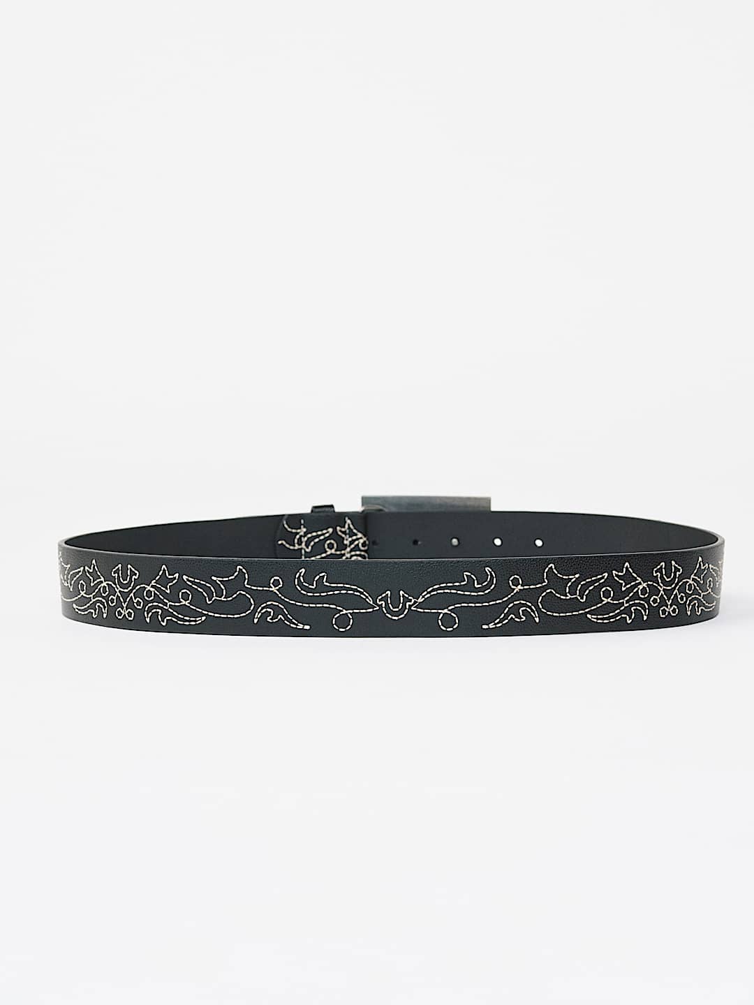 HORSESHOE STITCH LOGO BUCKLE BELT, image 4