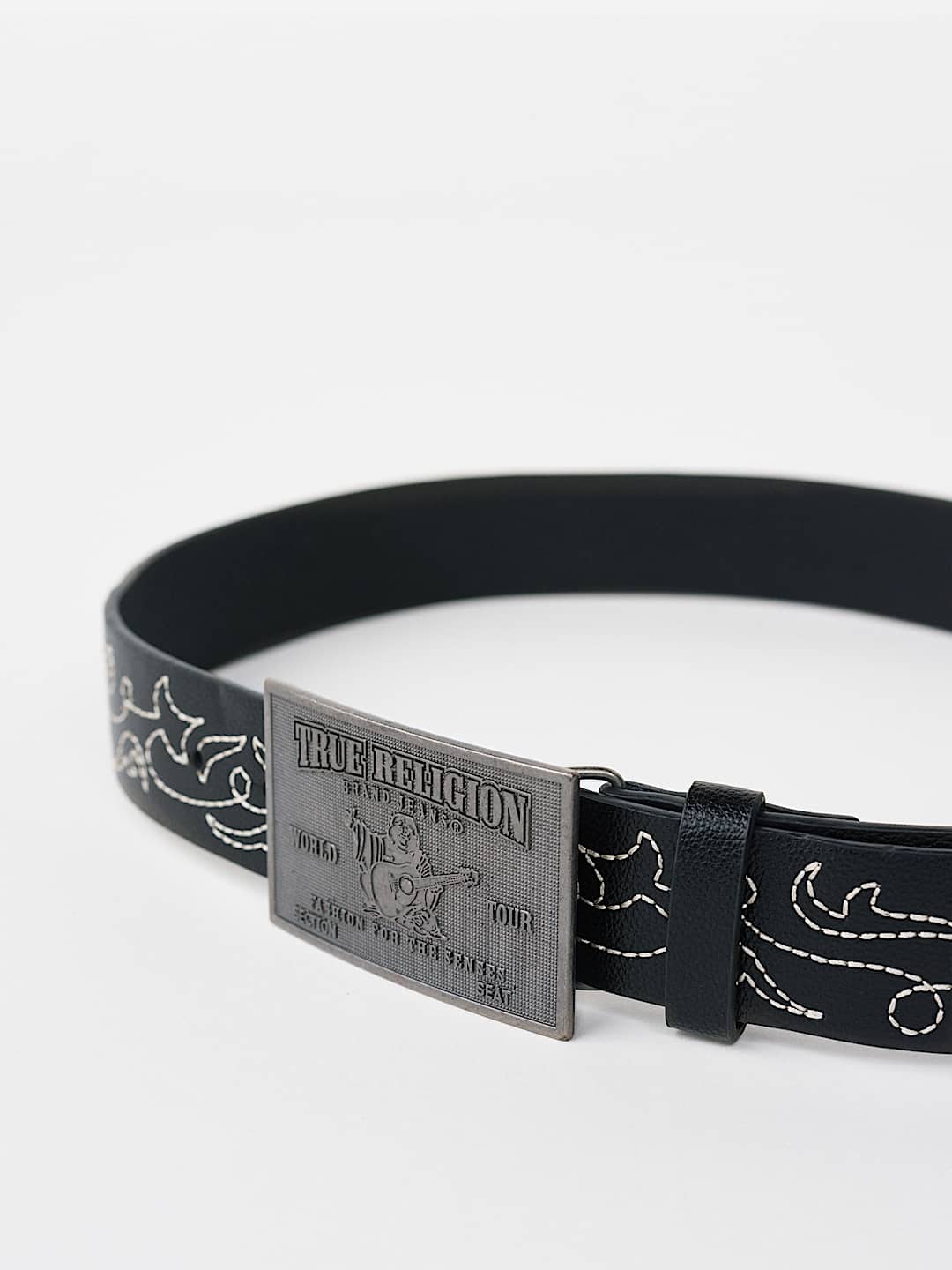 HORSESHOE STITCH LOGO BUCKLE BELT, image 5