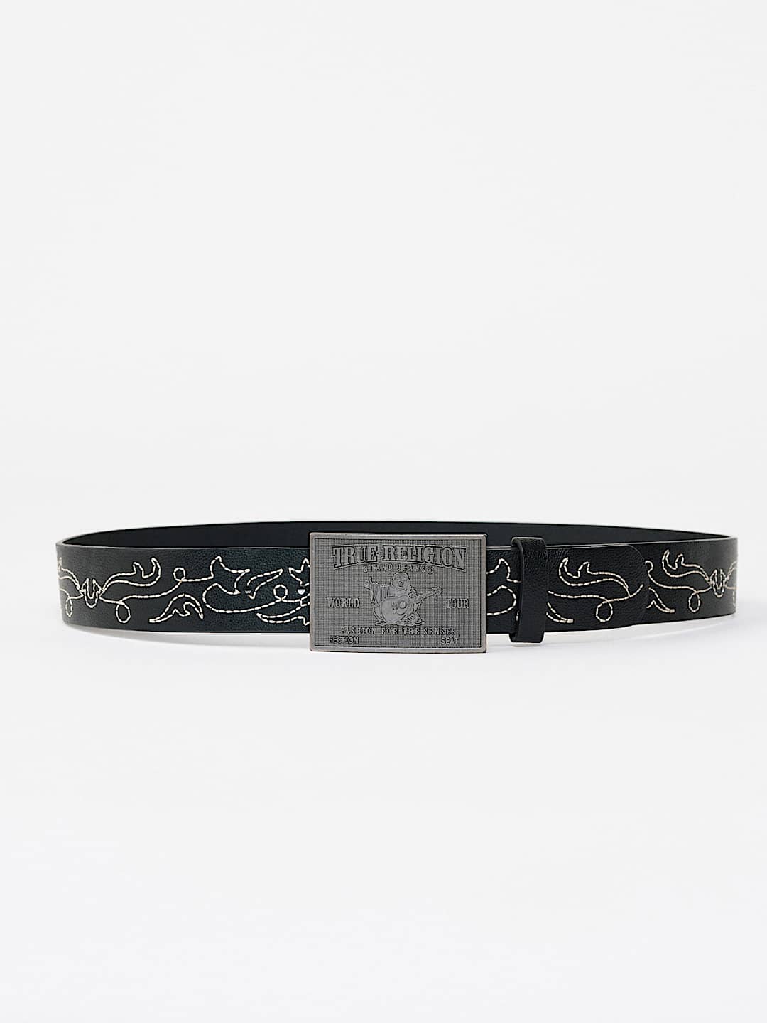 HORSESHOE STITCH LOGO BUCKLE BELT, image 1