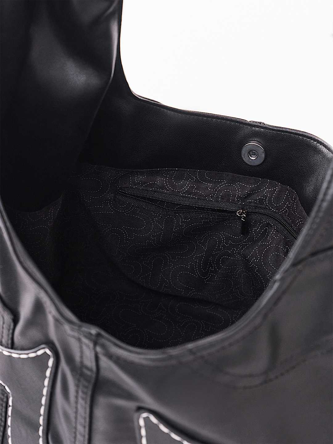 FAUX LEATHER HORSESHOE BAG